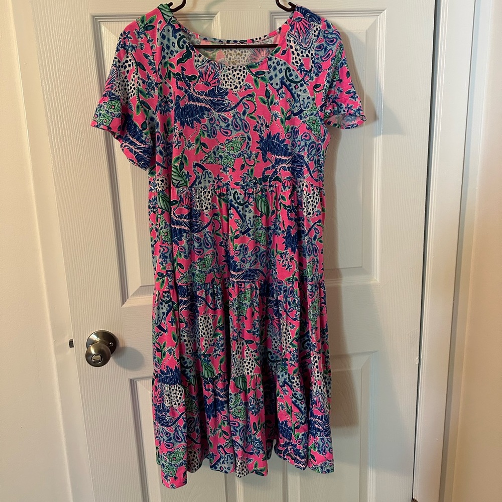 Lilly Pulitzer Jose Swing Dress in Plumeria Pink untamed hearts. Size M. NWT.